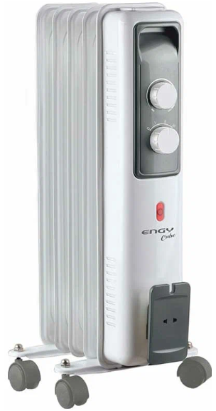 Масляный обогреватель ENGY EN-2605 Cube (5 секций) белый, 1000 Вт, 10 м2, термостат