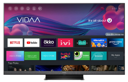 Телевизор LED Hisense 55" 55U8Q темно-серый 4K Ultra HD 120Hz DVB-T DVB-T2 DVB-C DVB-S DVB-S2 USB WiFi Smart TV