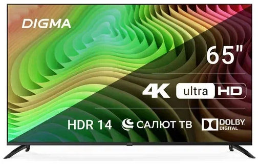 Телевизор Digma 65" DM-LED65UBB40 черный LED UHD 60Hz Салют ТВ