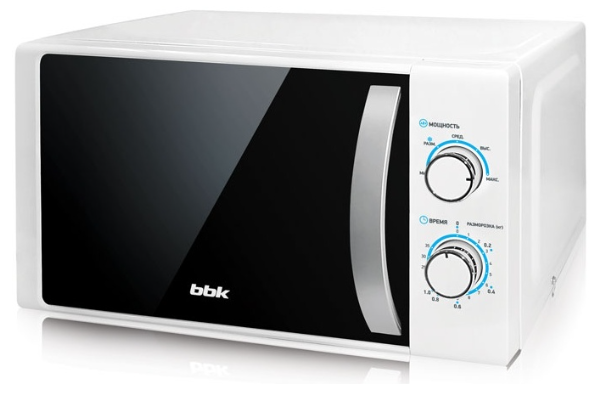 Микроволновая печь BBK 20MWS-711M/WS C белый/серебристый, 20 л, 700 Вт, переключатели - поворотный механизм