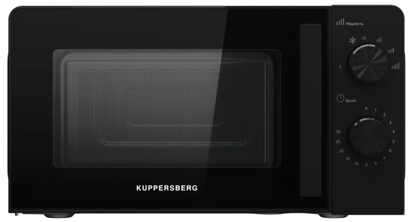 Микроволновая печь KUPPERSBERG TMW 204 B, отдельностоящая, 5 уровней мощности, объем 20 л, гриль, поворотный переключатель, таймер, блокировка от детей, поворотный стол, черный