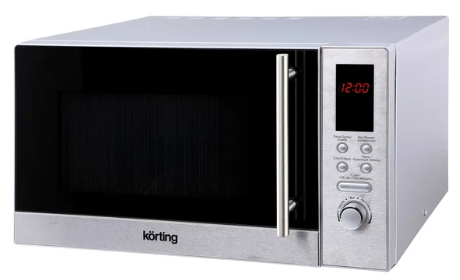 Микроволновая печь Korting KMO 823 XN / 29.6х48.5х36.7 см, 23 л, 800 Вт, гриль: 1000 Вт, электронное управление, LED дисплей, 8 автопрограмм, нержавеющая сталь
