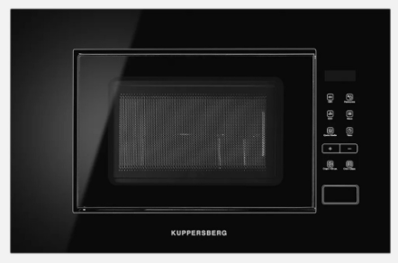 Встраиваемая микроволновая печь Kuppersberg HMW 620 B, объем 20 л, мощность 700 Вт, поворотный стол, High-Tech, 9 автоматических программ, гриль, сенсорное управление, черный