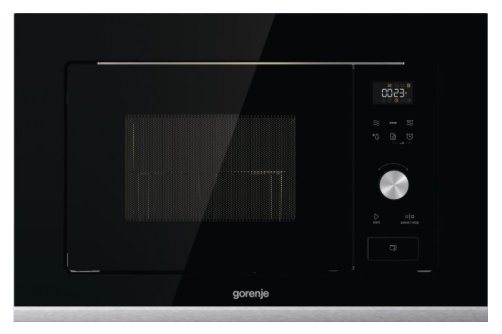 Встраиваемая микроволновая печь GORENJE BMX201AG1BG Электронное управление, черный, объем: 20 л