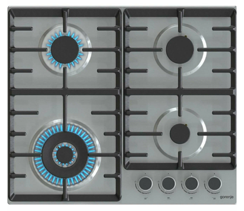 Газовая варочная поверхность Gorenje GW642ABX, 4 конфорки, металл, 8150 Вт