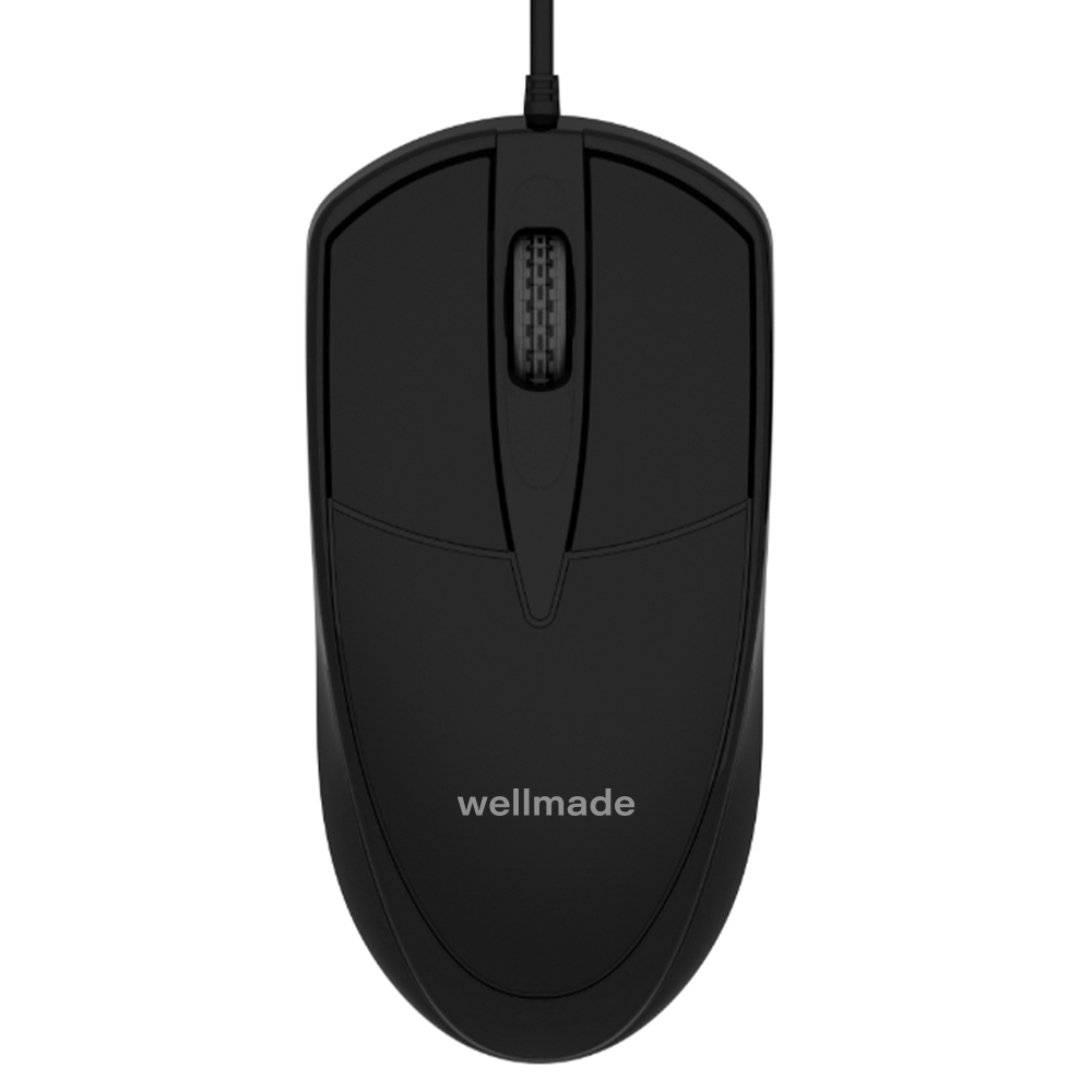 Мышь оптическая проводная WELLMADE M01 черная