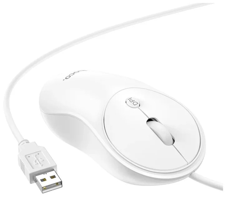 Мышь HOCO GM13 Esteem business wired mouse (white)