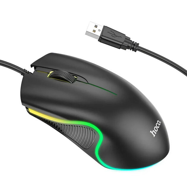 Мышь HOCO GM19 Enjoy gaming luminous wired mouse (black)