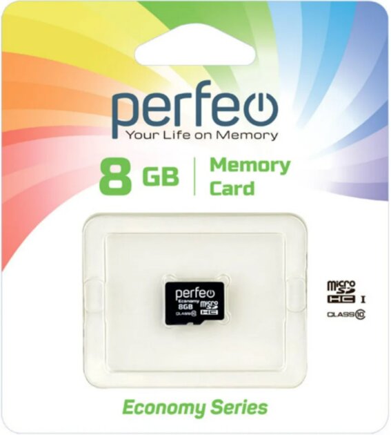 Карта памяти Perfeo microSD 8GB High-Capacity (Class 10) без адаптера (серия экономи), (Арт. PF8GMCSH10ES)