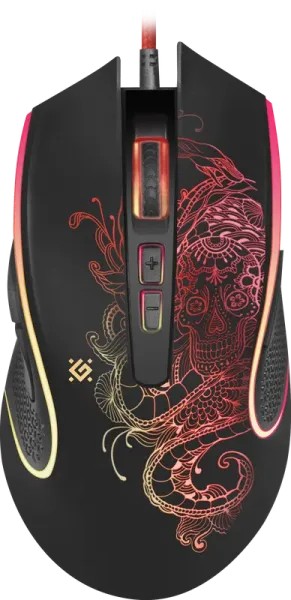 Мышь DEFENDER Venom GM-640L Gamer Black, 8 кн., 800-3200 dpi, подсветка, оптическая, проводная