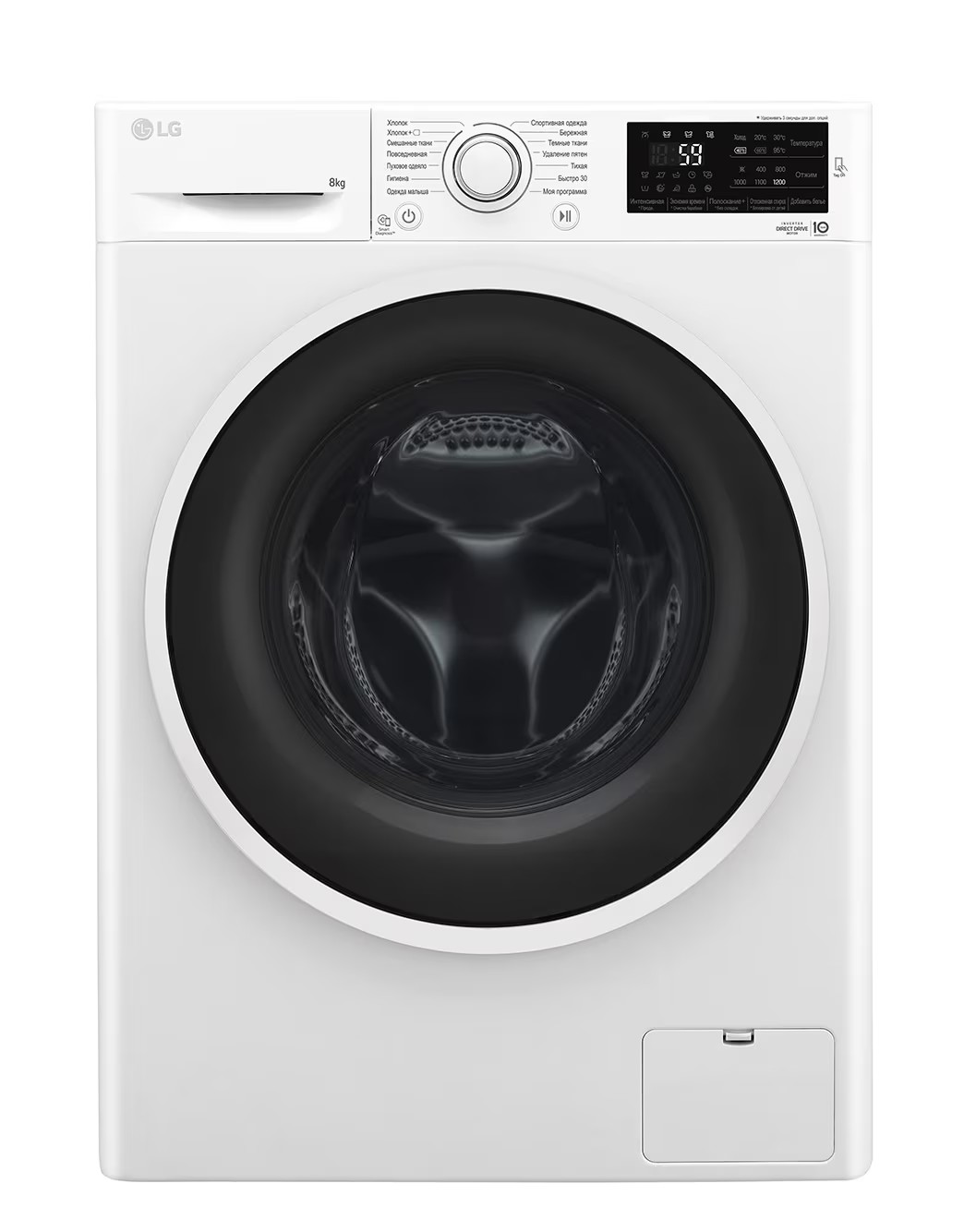 Стиральная машина LG F2J6TN0W, белый 85x60x56см, 8 кг,1200 об/мин, класс
