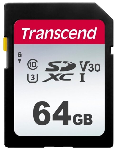 Карта памяти Transcend TS64GSDC300S SDXC 300S, 64GB UHS-I Class U3 V30
