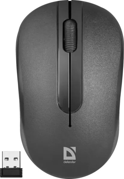 Мышь DEFENDER Hit MM-495 Black, Wireless, 6 кн., 1600 dpi, (52495)