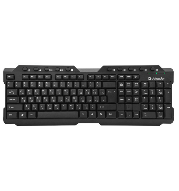 Клавиатура DEFENDER Element HB-195 беспроводная USB черный, 104+10кн, мультимедиа (45195)