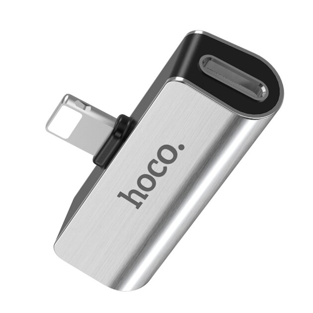 Адаптер audio для Lightning 8-pin Hoco LS25 (Silver)