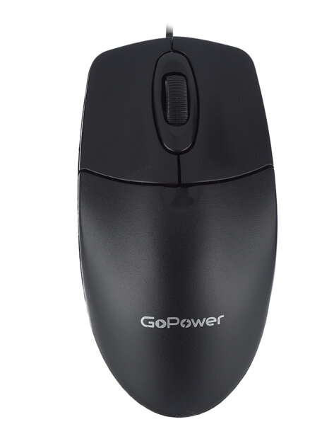 Мышь проводная GoPower GPM01 классическая USB черный (1/100)