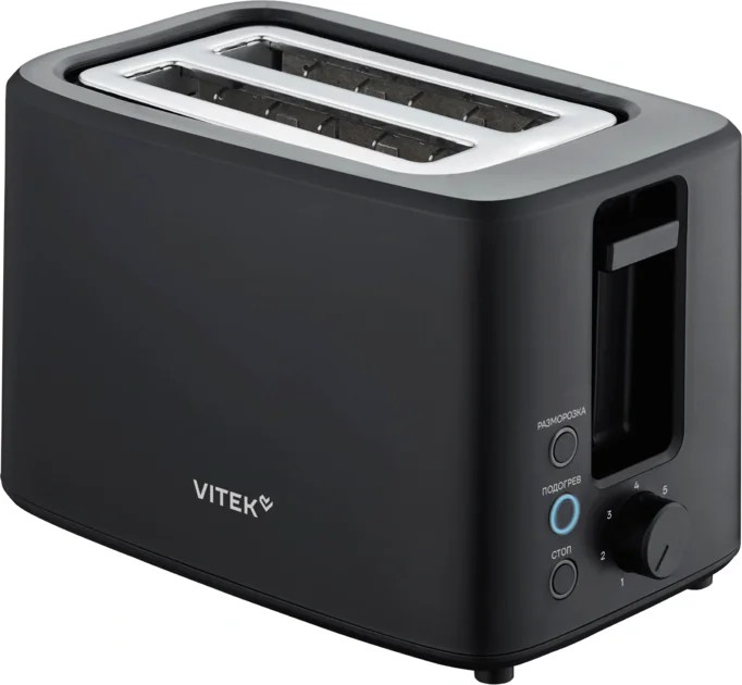 Тостер Vitek Gracia VT-T1000 черный/серебристый