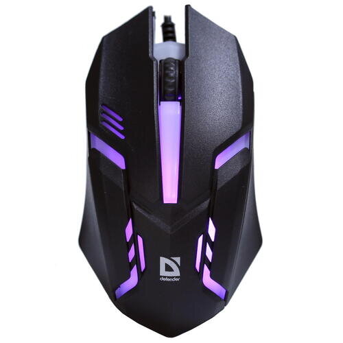 Мышь DEFENDER Hit MB-550 Black, 7 цветов, 3 кн., 1200 dpi, USB