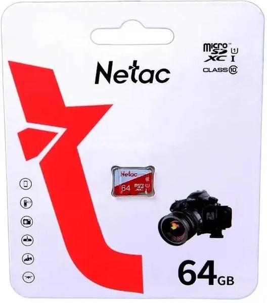 Карта памяти microSDHC Netac P500 Eco NT02P500Eco-064G-S 64GB (без SD адаптера)