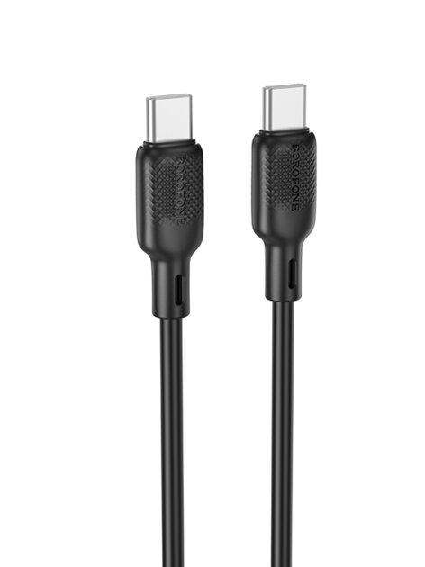 Дата-кабель BOROFONE BX113 Lenny 60W silicone C to C (L=1M) (черный)