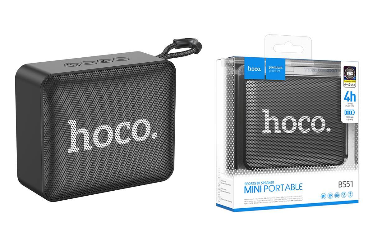 Портативная колонка HOCO BS51 Gold brick sports (черный)