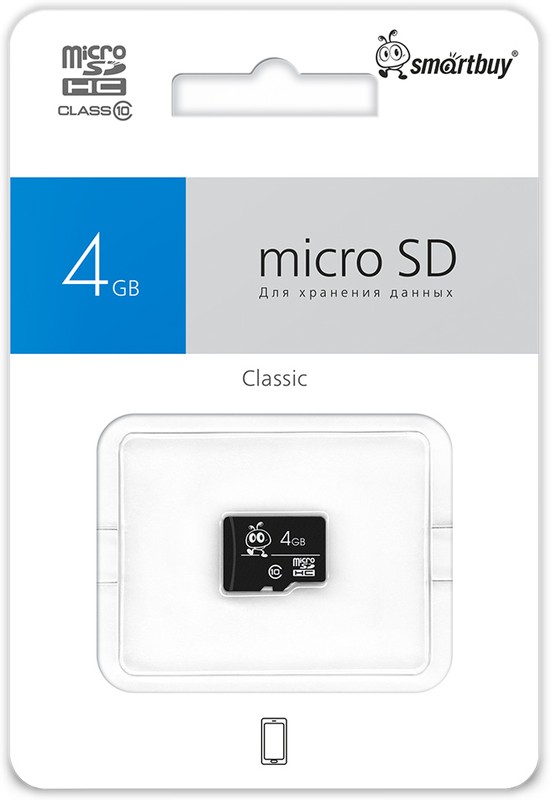 Карта памяти Smart Buy SB4GBSDCL10-00 MicroSD 4GB Class 10 без адаптера