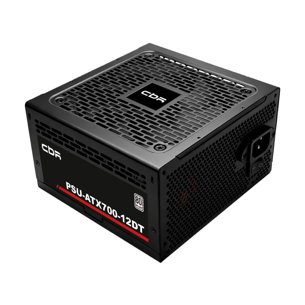 Блок питания CBR PSU-ATX700-12DT ATX 700W, 80+ White, APFC, 12cm fan, 20+4pin/1*8+(4+4)pin/2*6+2pin/2*IDE/4*SATA, 1.5м кабель питания, чёрный