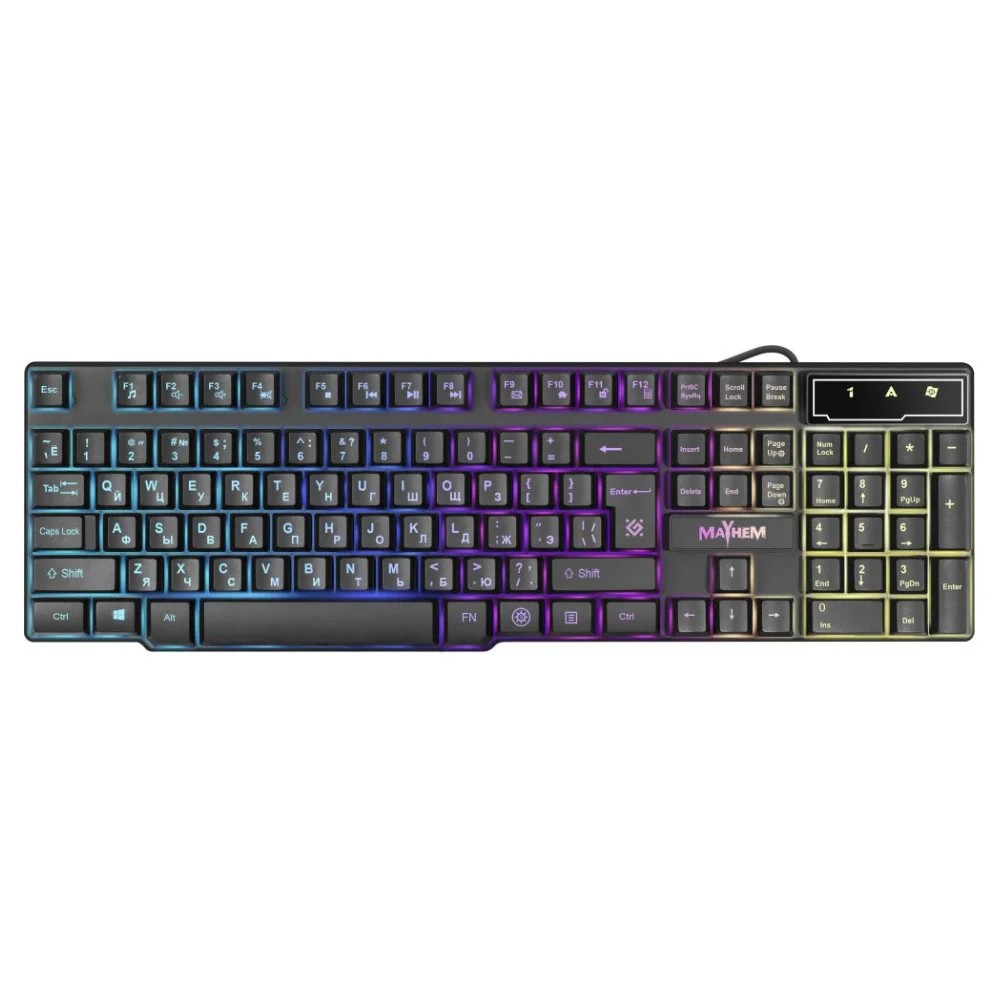Клавиатура DEFENDER Mayhem GK-360DL,RGB подсветка,19 Anti-Ghost (45360)