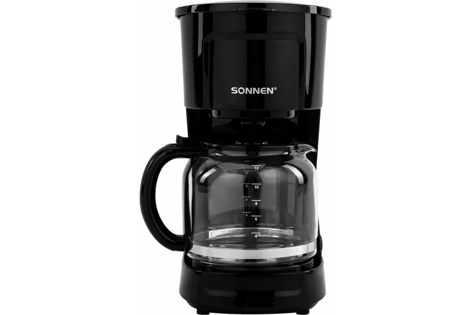 Кофеварка капельная SONNEN CM1095 (456334) 900Вт, объем 1,8л, подогрев кофе, противокапельная система, черная