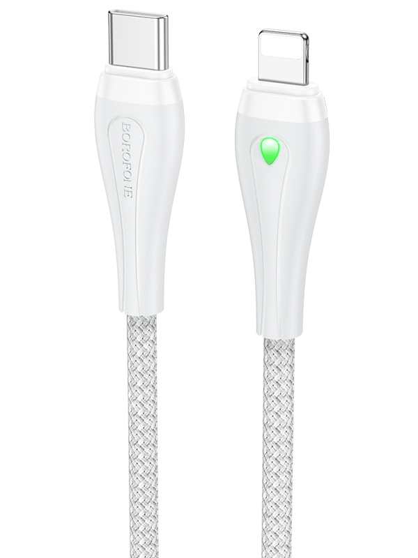 Кабель Borofone BX100 Advantage 8pin-Type-C, 1.0м, PD 27Вт серый