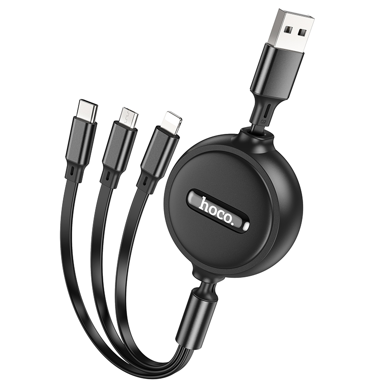 Кабель HOCO X75 USB-8pin, Type-C, микро USB 1.0м, 2.0A красный