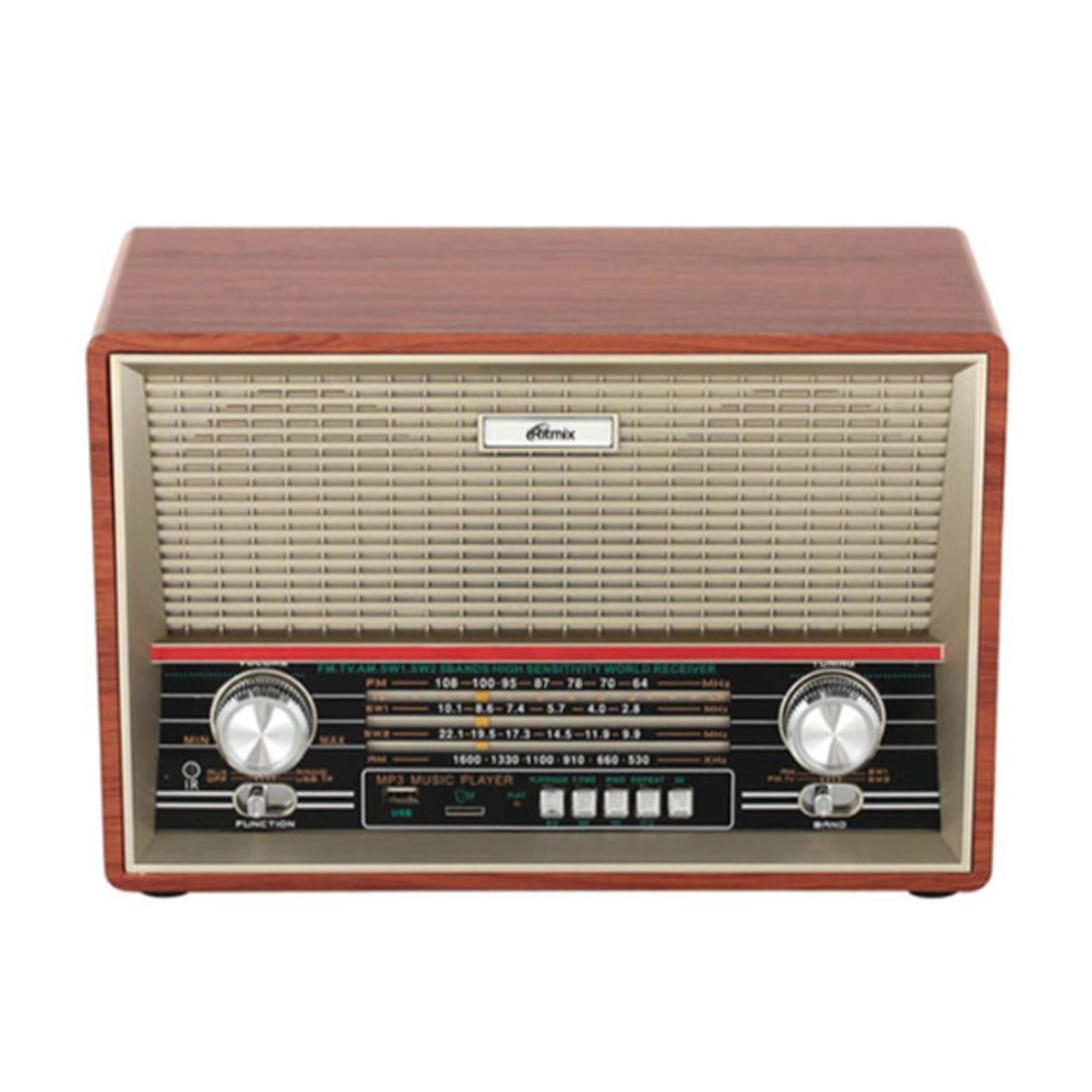 Радиомагнитофон Ritmix RPR-102 пластик, металл, коричневый