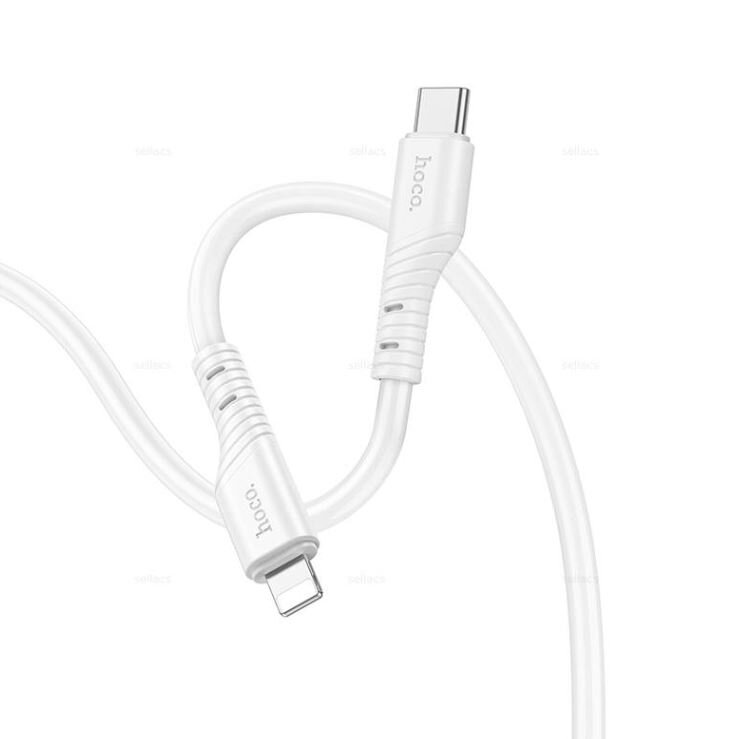 Дата-кабель HOCO X97 Crystal color silicone charging Lightning (белый)