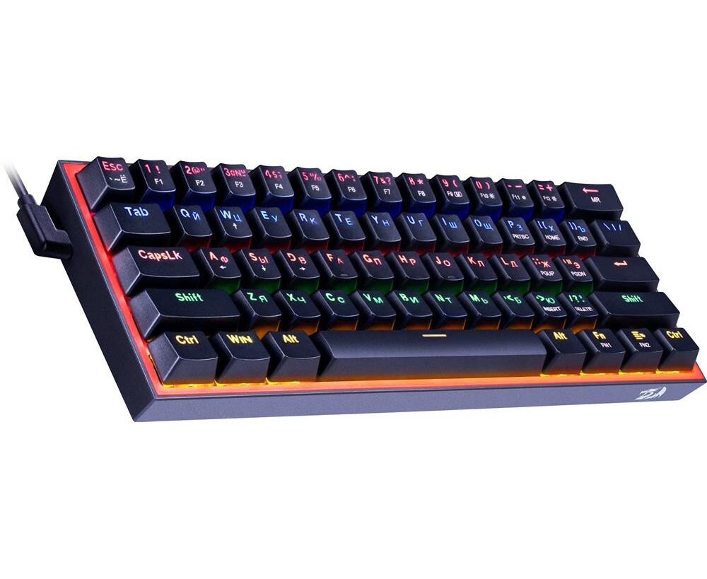 Клавиатура REDRAGON Fizz, Rainbow, черный  (72595)