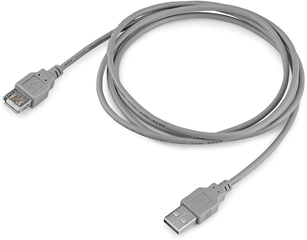 Кабель Buro USB A m-USB A f (BHP RET USB_AF18) 1.8м серый