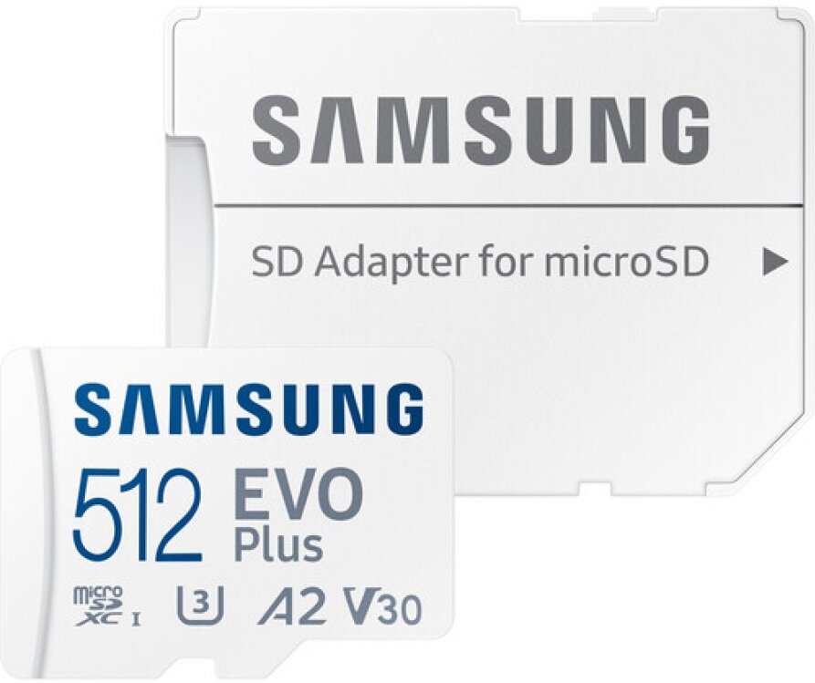 Карта памяти Samsung Evo Plus MB-MC512SA/EU 512GB microSDXC Class 10, UHS-I, (SD адаптер) 160MB/s