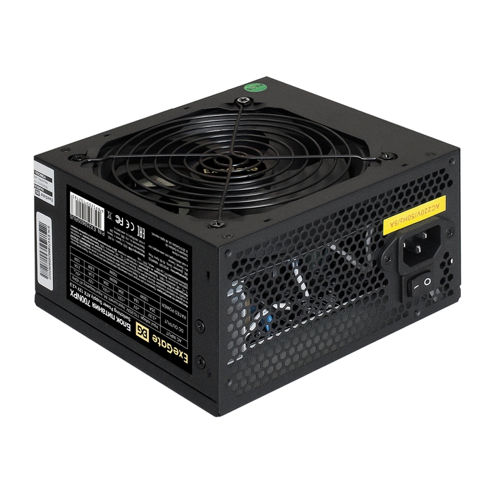 Блок питания ExeGate EX259605RUS 700W 700NPX, ATX, black, 12cm fan, 24p+4p, 6/8p PCI-E, 3xSATA, 2xIDE, FDD
