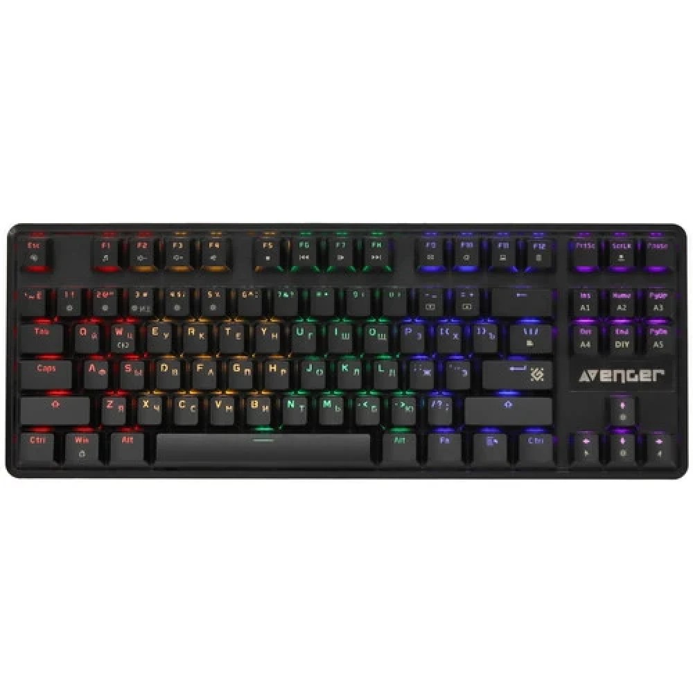 Клавиатура механическая DEFENDER Avenger GK-412 RU,Rainbow,красн.свитчи,87кн 45410