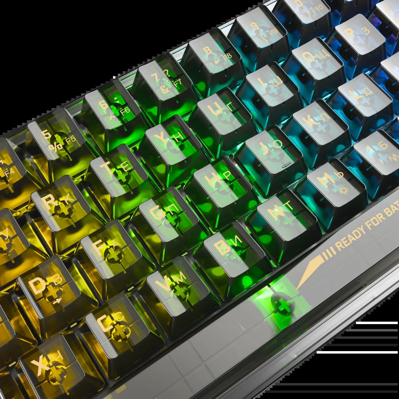 Клавиатура REDRAGON Fizz, RGB, прозрачный черный  (71737)