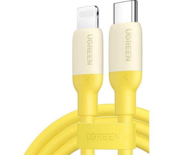 Кабель UGREEN US387 90226 USB-C to Lightning Silicone Cable 1m Yellow