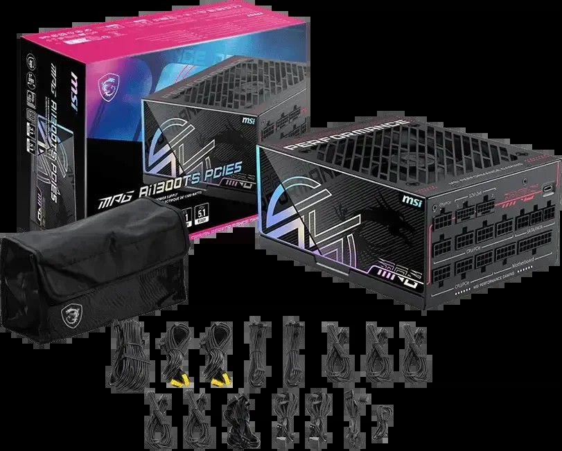 Блок питания MSI MPG Ai1300TS PCIE5, ATX 1300W