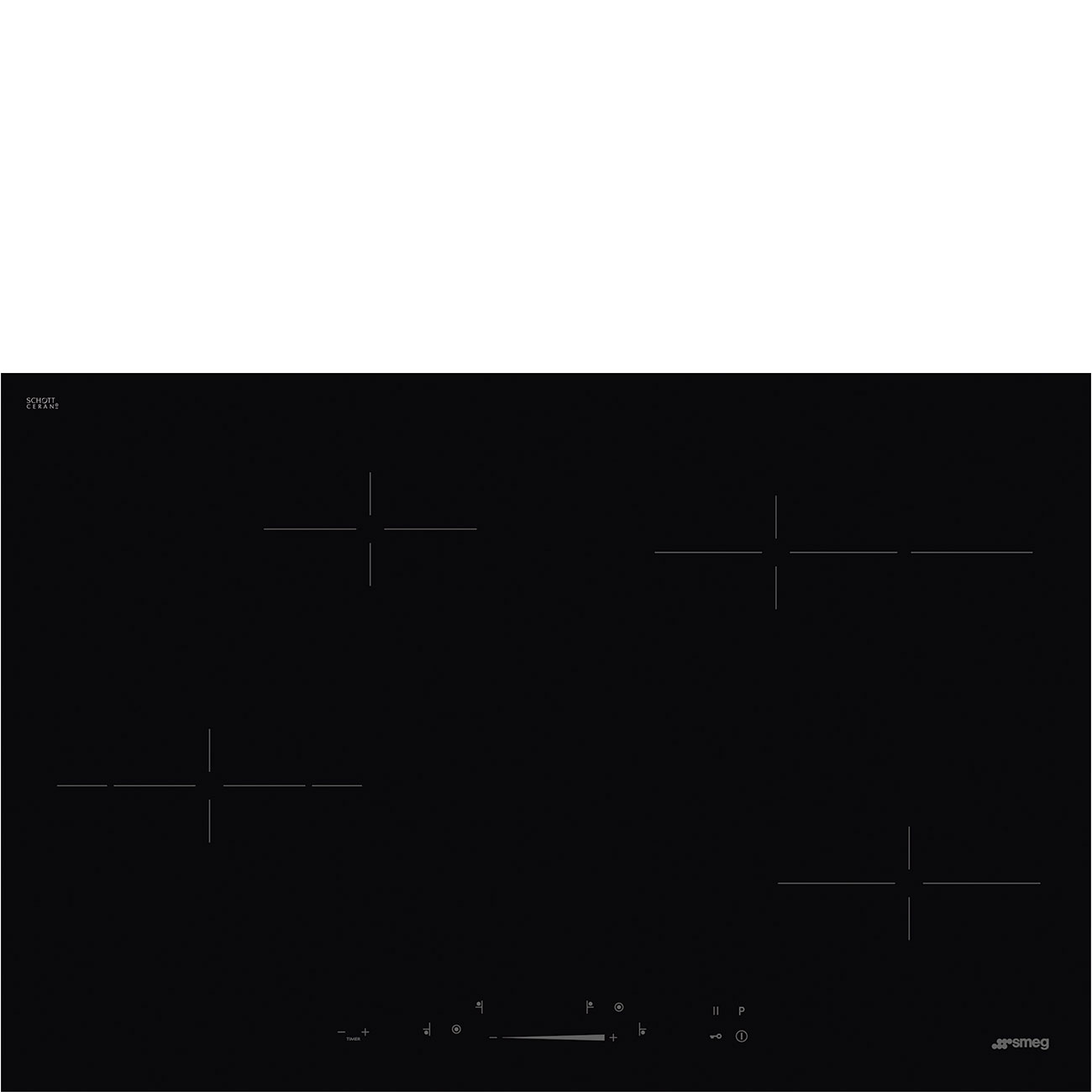 Варочная панель SMEG SE484EMTD 80см, ультранизкий профиль, Compact Slider, 4 зоны, черный