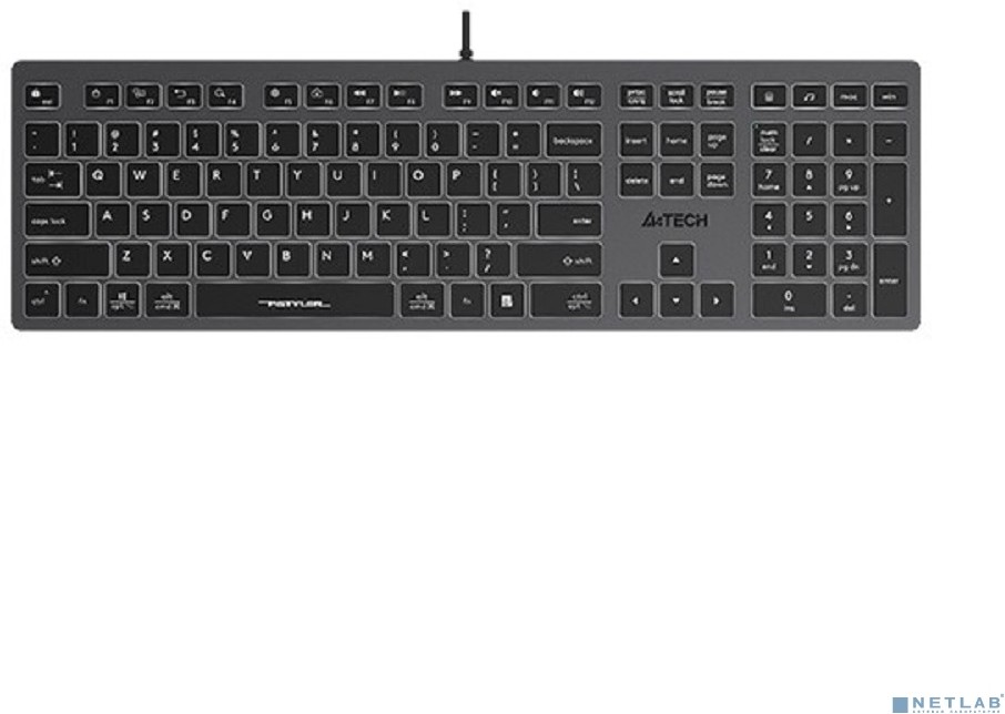 Клавиатура A4Tech Fstyler FX60H серый USB slim LED (FX60H Grey/White)