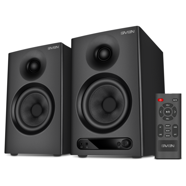 Акустическая система 2.0 SVEN MC-15, черный (60 Вт, Bluetooth, RCA, TRS, OPT, HDMI, AUX, вход наушников, пульт)