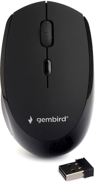Мышь Gembird MUSW-354 Black, Wireless, USB, 3кн.+колесо-кнопка, 2.4ГГц, 1600 dpi