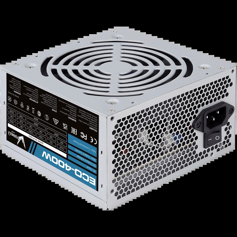 Блок питания FORMULA Eco-400W 400W (4711401661719) (ATX, 20+4 pin, 120mm fan, PCI-E 6P, 2xSATA)