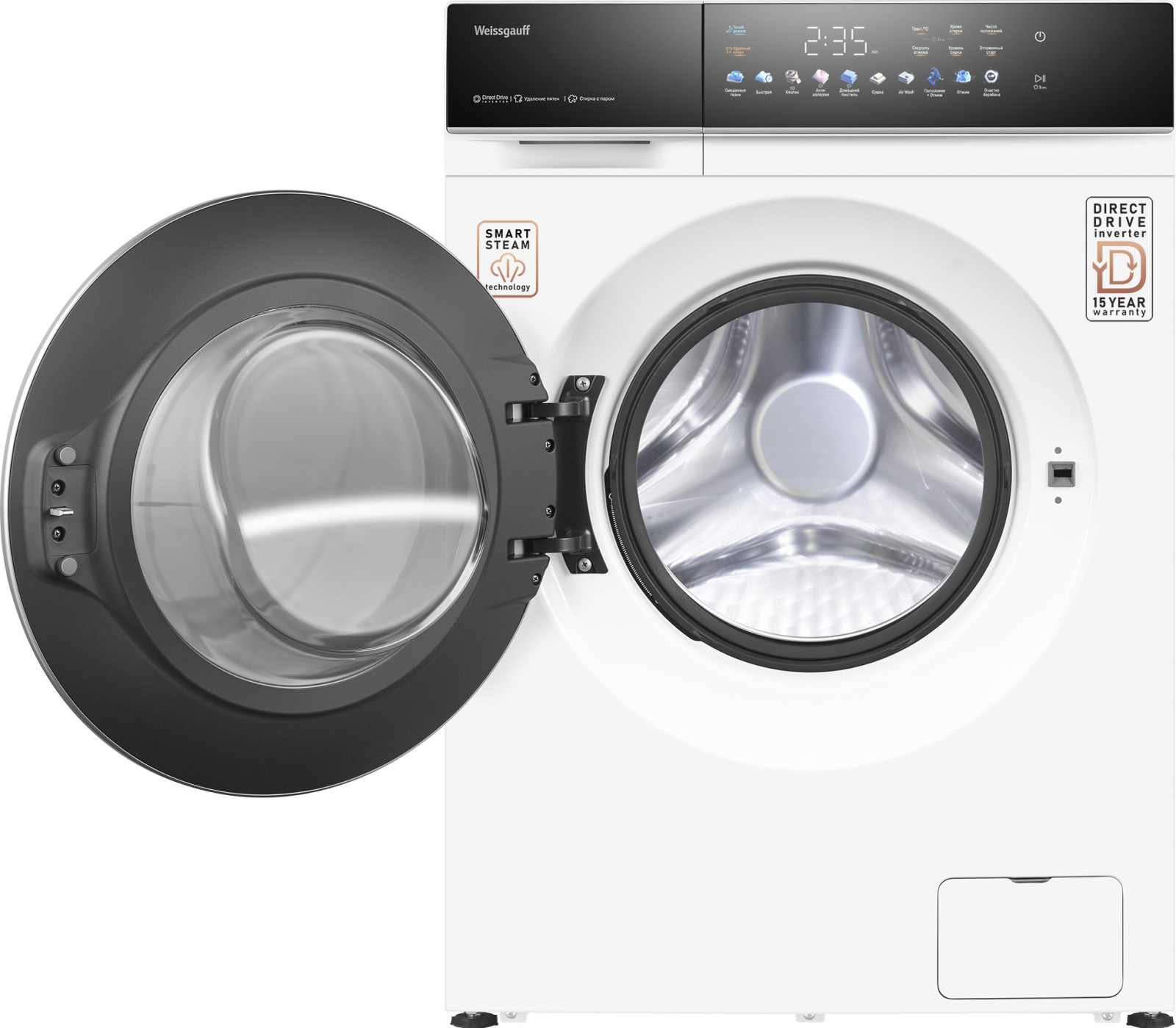 Стиральная машина Weissgauff WMD 62210 Direct Drive Touch Inverter Steam Grey