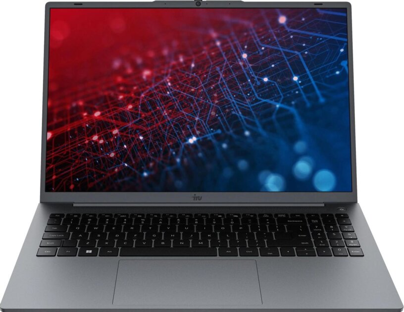 Ноутбук iRU Tactio 16ARB (2110097) 16", IPS, AMD Ryzen 5 5500U 2.1ГГц, 6-ядерный, 16ГБ 512ГБ SSD, Intel UHD Graphics, Windows 11 Pro, серый