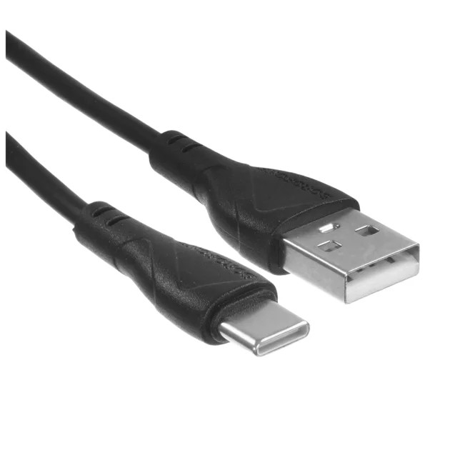 Кабель Borofone BX121 Energy USB-Type-C 1.0м, круглый, 3.0А, ПВХ упакован черный