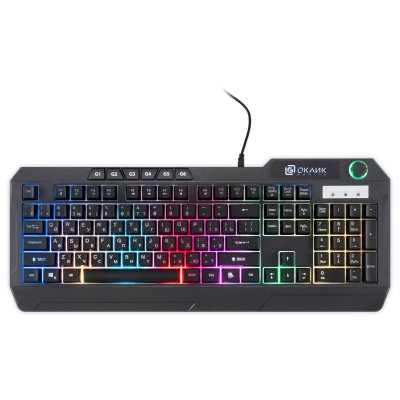 Клавиатура OKLICK 715G (1680657) черный USB Multimedia for gamer LED